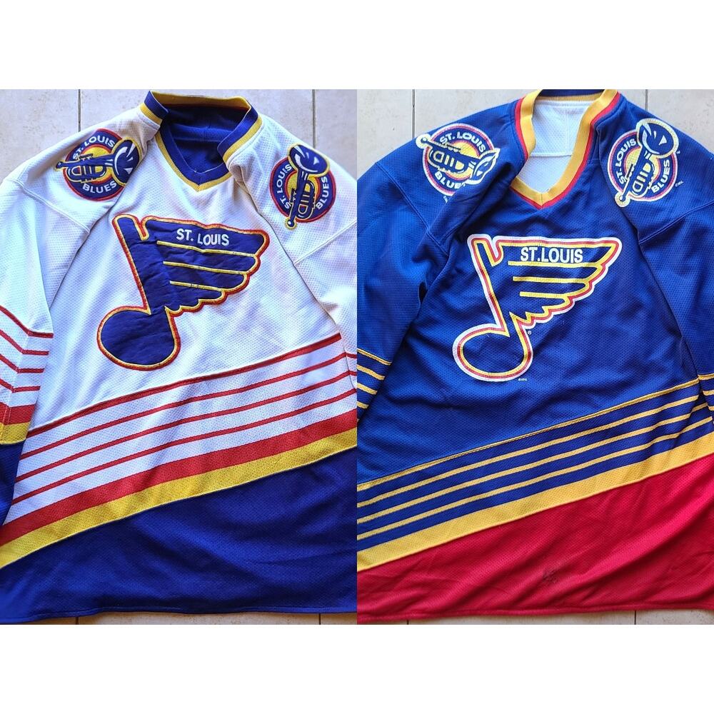 St Louis Blues 90s STARTER jersey REVERSIBLE L blue white NHL hockey vintage